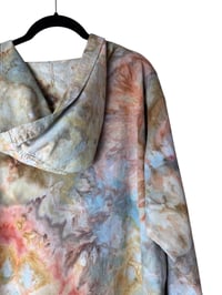 Image 9 of ♻️ UPCYCLED XL 100% Hooded Cotton Open Jacket in Sedona Ice Dye
