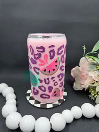 Image 1 of Leopard Watermelon Libbey Glass Cup