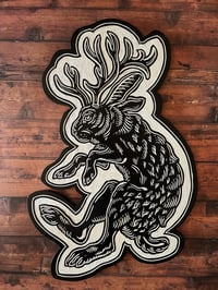 Image 1 of MADE TO ORDER Jackalope Woodcut 