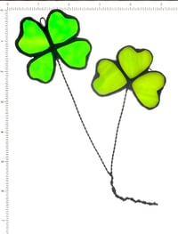 Image 3 of Lucky Clover Duo Stained Glass Suncatcher