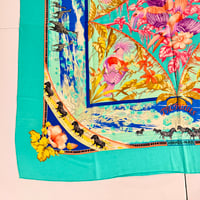 Image 6 of Hermès Cashmere Shawl  "Tropiques" by Laurence Bourthoumieux 140cm