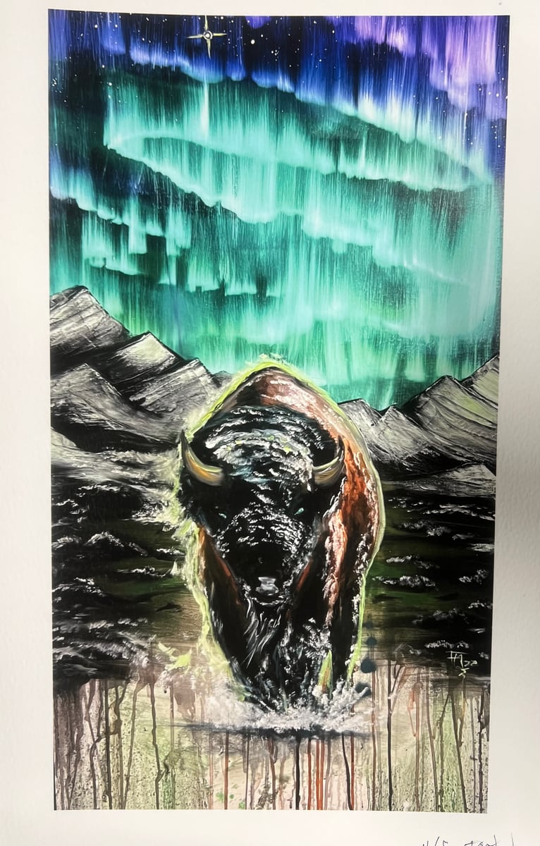 The Last Buffalo (archival artist print) Ianedwardart