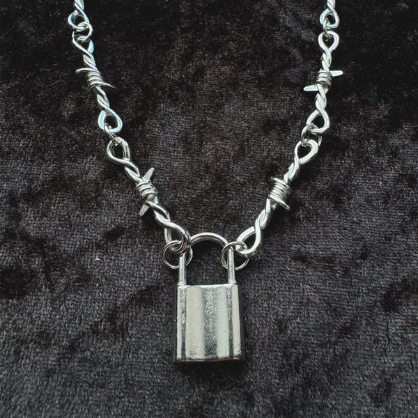 Image of Barb Padlock Necklace