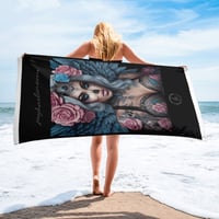Image 2 of Towel Pink and Blue Angel Tattoo