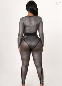 Image 2 of Metallic Fishnet Set