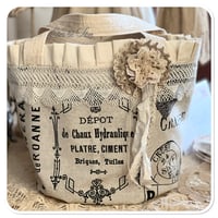 Image 2 of Vintage style French Script bucket tote bag