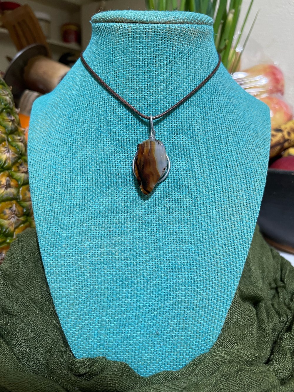 Montana Agate Spiral Pendant