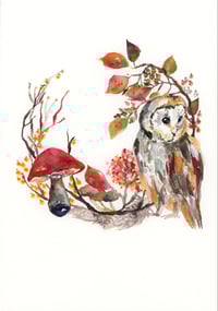 Image 5 of "Owl Wreath" Original