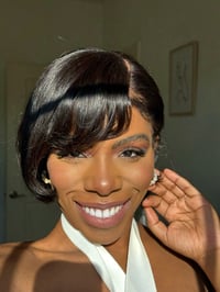 Image 8 of The 90s Bob | 9” Glueless Layered Pixie Wig with Bangs 