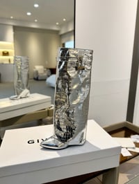 Image 1 of METALLIC SILVER SHARK BOOTS 