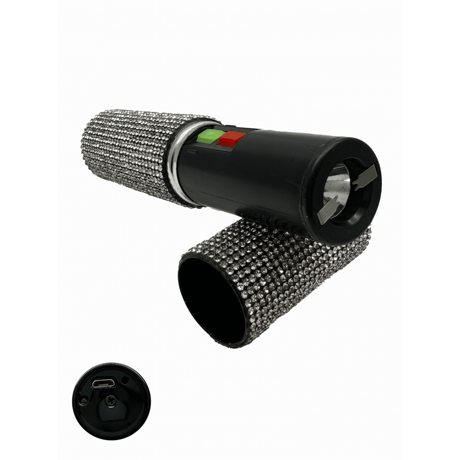 Image of Silver Rhinestones Lipstick & Pepper Spray Combo