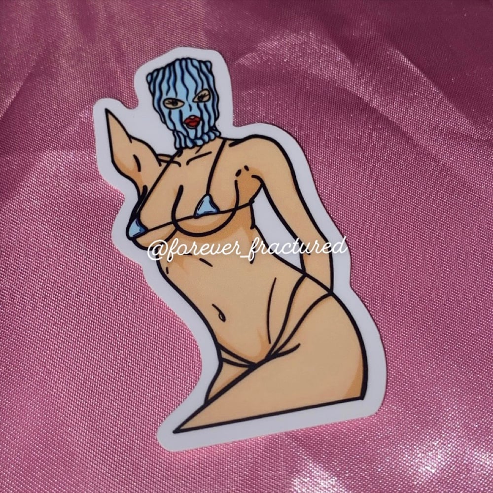 Image of Blue Ski Mask Bikini Baddie Sticker