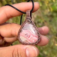 Image 5 of Woven Rhodochrosite Pendant 🩷