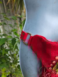 Image 6 of Dolly Bumbag suede fringe tassles RED