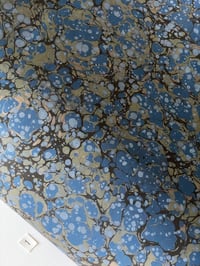 Image 3 of Marbled Paper Stone Pattern on Blue - 1/2 sheets