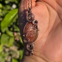 Image 1 of Double Swirl, Sunstone Pendant 🧡✨