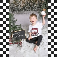 Image 5 of T-SHIRT: Checkerboard Santa