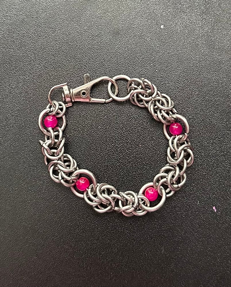 Image of Pink Bead Valentine's Day Bracelet