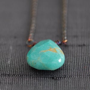 Image of Green Turquoise Drop on Chain