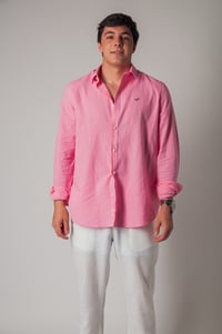 Image 1 of Camisa de lino rosa