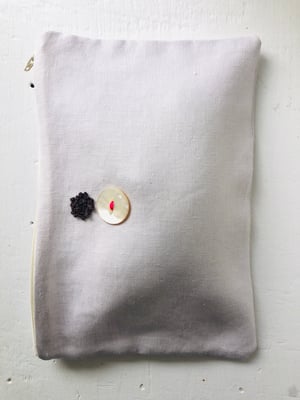 Image of celestine lavender bag with vintage ecru button 