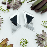 Image 2 of Náušnice Norah Silver Black