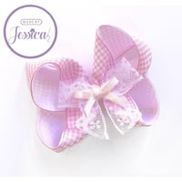 Image 1 of Pastel Gingham Lace Bows