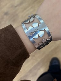 Image 3 of Thick Flower Open Bangle