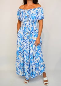 Image 2 of Gold Flower Button Front Maxi