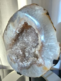 Image 3 of 12.7lb Agate XL Rough Edge Geode Crystal with Custom Stand 