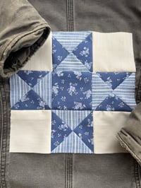 Scrappy Blue Ohio Star Backpatch *Iron-On*