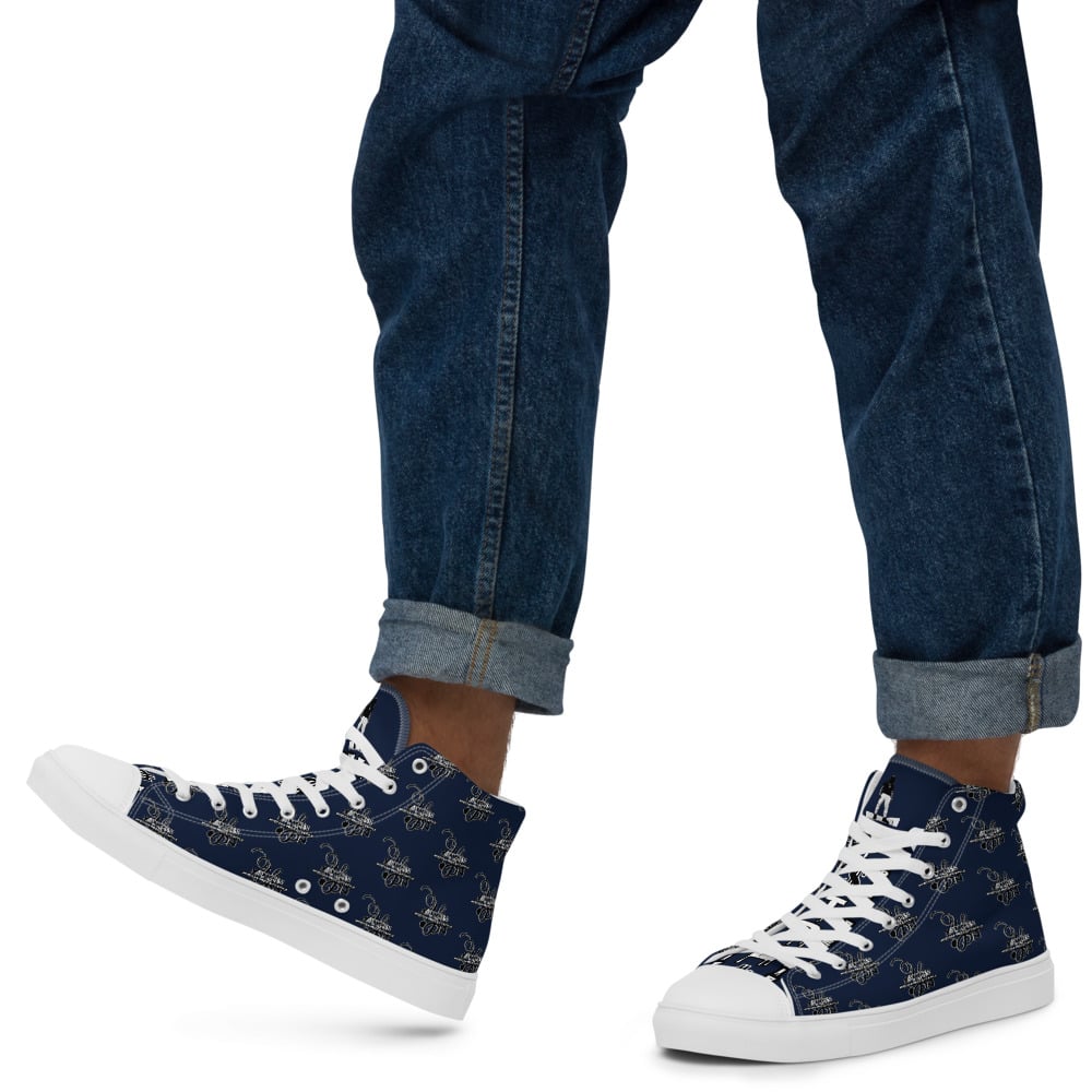 Image of Y$trezzy's 1.1s Special Edition Navy Blue, Black and White High Top Shoes