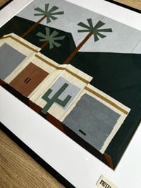 Image 2 of Palm Springs Bungalow Collage Artwork in Frame 40x50