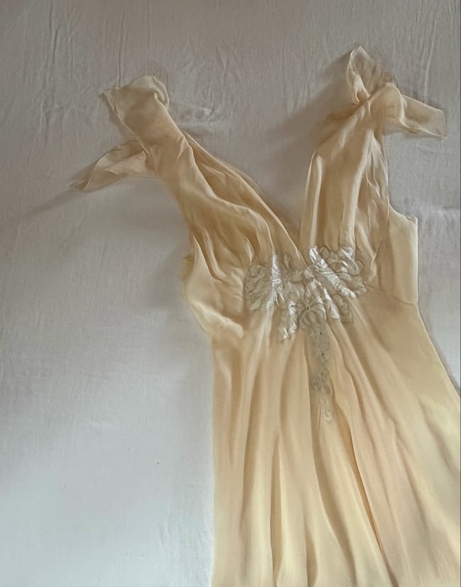1930s silk and lace slip dress gown 