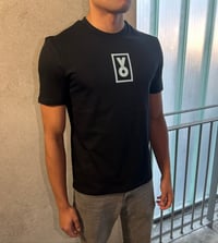 Image 2 of "Pattern" Tee "Black/Neon Blue"