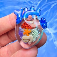 Image 2 of LARGE "MY HEART BELONGS TO THE SEA" ANATOMICALLY CORRECT HEART PENDANT 34