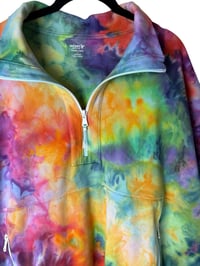 Image 7 of ♻️ UPCYCLED L Men's Half Zip Knit Pullover in Bright Ice Dye
