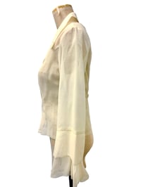 Image 3 of Ralphie Boy sheer cream cotton voile zip-front jacket with adjustable back belt”