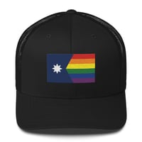 Image 1 of Minnesota Rainbow Pride Flag (6 Stripe) Trucker Cap