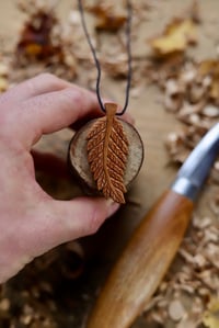 Image 3 of Fern Leaf Pendant Necklace. 