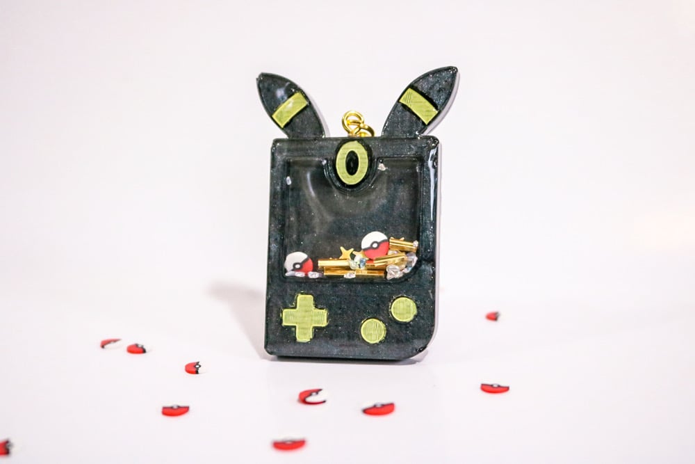 Image of Black Poke Custom Resin Shaker Keychain 