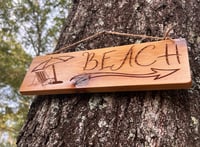 Image 3 of Beach - Outdoor Cedar wood sign