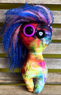 Image 3 of 80s Hair Poppet Doll: One-of-a-Kind Brush Yarn Doll