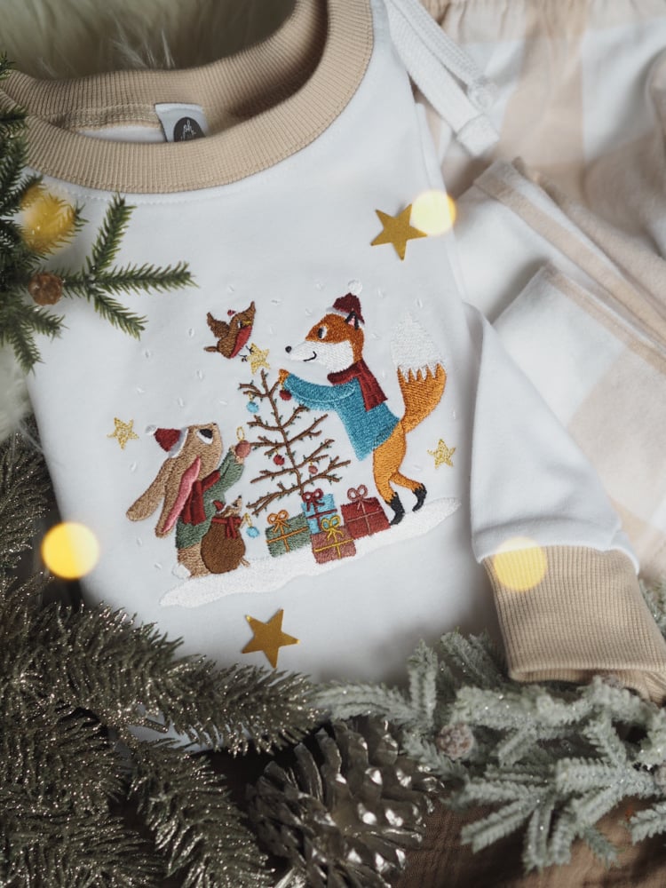 Image of BIG FITTING/SIZE DOWN Beige checked pjs - The Little Fir Tree 