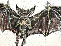 Image 3 of Bat Gremlin 9x7 Original 