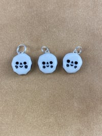 Image 1 of Tiny Happy Skull Charms - Platinum Lustre 
