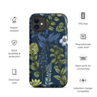 Image 3 of Art Nouveau Inspired Blue Boho Floral Tough Case for iPhone®