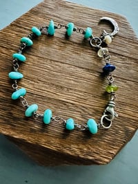 Image 8 of Turquoise Nugget Bracelet With Moon Charm