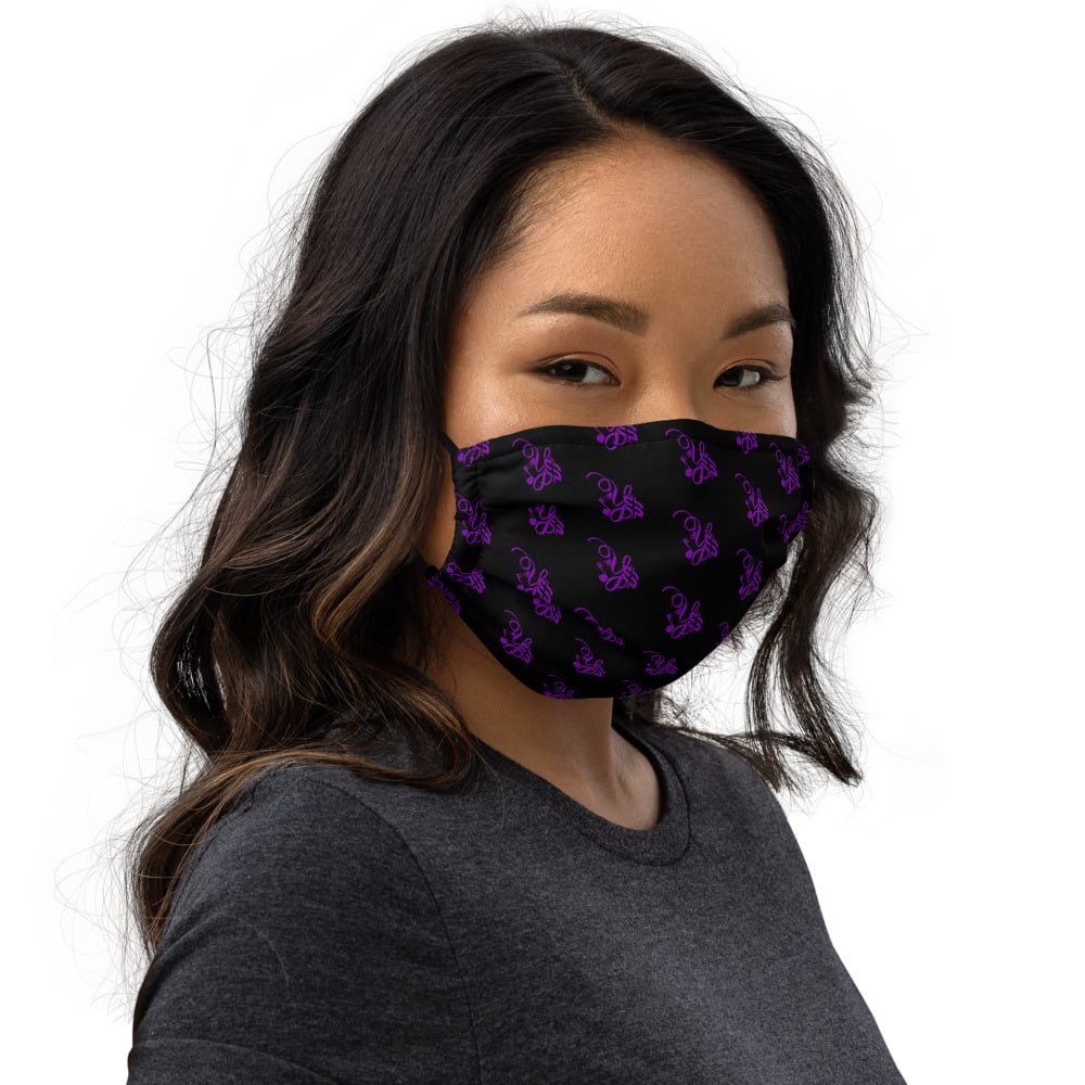 Image of YStress Pandemic Premium Purple and Black face mask