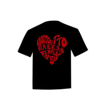 Image 1 of DALLAS STAR HEART TEE (BLK RED)